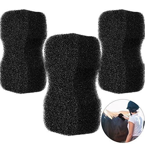 Eaasty 3 Stück Pferdepflegeschwamm Scrubber Massagegerät Pferdepflege Bürste Kit Pferdebedarf Großer Pferde Schwamm Weicher Pferdepflege Schwamm für Pferde Reinigung Waschen Baden, Schwarz, 11,9 x 20 von Eaasty