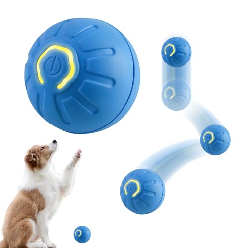 EagerMinds Interaktives Hunde Ball Spielzeug,Selbstrollender Ball für Hunde,Robuster und vielseitiger Ball,Automatisch Rollender Langlebiger Hundeball,Interaktives Hundespielzeug Ball (Blau) von EagerMinds