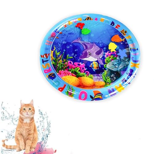 EagerMinds Sensorische Wassermatte Katze, Wassersensorische Matte FüR Katzen, Interaktives Katzenspielzeug, Wassersensor-KüHlmatte FüR Kinder, Sommerliche Verdickte Spielwasser-Sensormatte (B) von EagerMinds