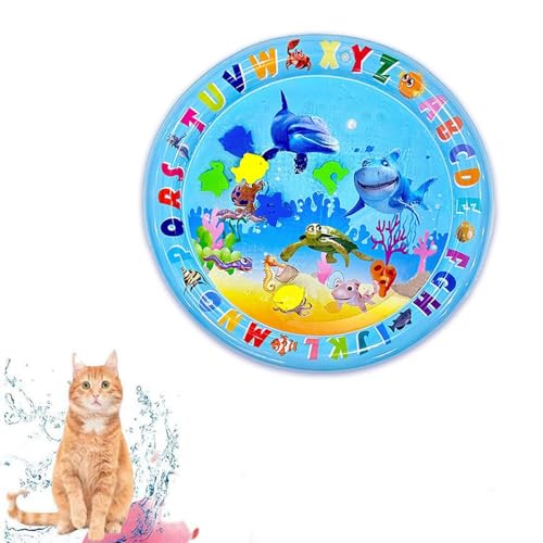 EagerMinds Sensorische Wassermatte Katze, Wassersensorische Matte FüR Katzen, Interaktives Katzenspielzeug, Wassersensor-KüHlmatte FüR Kinder, Sommerliche Verdickte Spielwasser-Sensormatte (C) von EagerMinds