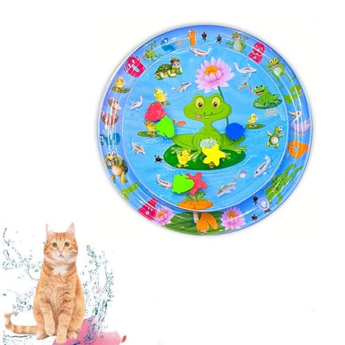 EagerMinds Sensorische Wassermatte Katze, Wassersensorische Matte FüR Katzen, Interaktives Katzenspielzeug, Wassersensor-KüHlmatte FüR Kinder, Sommerliche Verdickte Spielwasser-Sensormatte (D) von EagerMinds