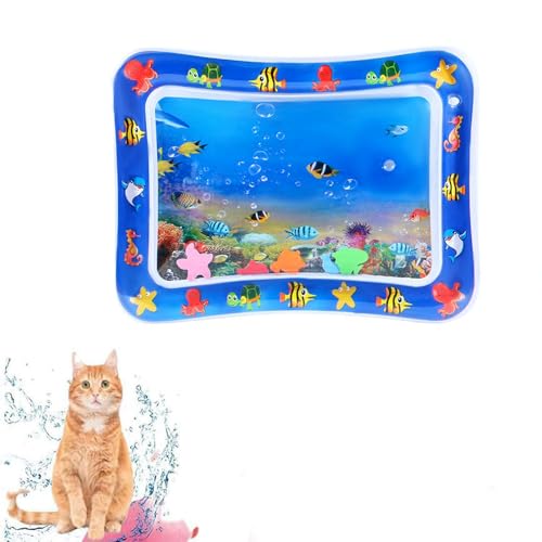 EagerMinds Sensorische Wassermatte Katze, Wassersensorische Matte FüR Katzen, Interaktives Katzenspielzeug, Wassersensor-KüHlmatte FüR Kinder, Sommerliche Verdickte Spielwasser-Sensormatte (I) von EagerMinds