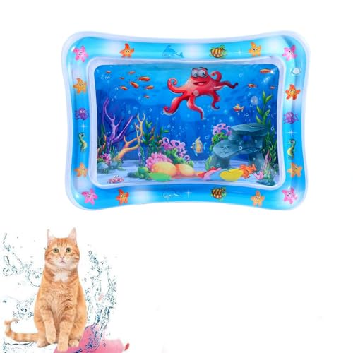 EagerMinds Sensorische Wassermatte Katze, Wassersensorische Matte FüR Katzen, Interaktives Katzenspielzeug, Wassersensor-KüHlmatte FüR Kinder, Sommerliche Verdickte Spielwasser-Sensormatte (J) von EagerMinds