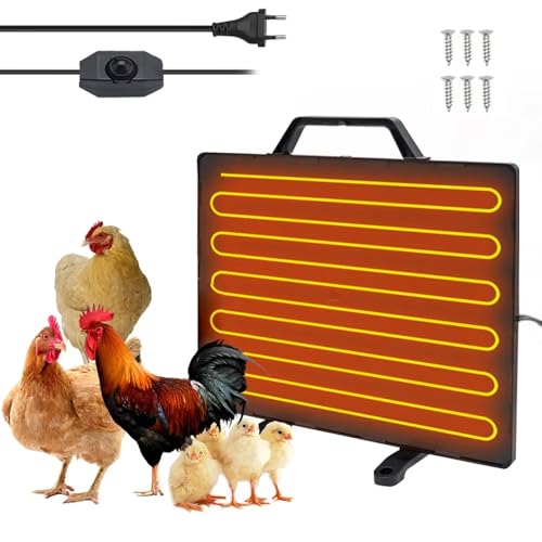 Heizung HüHnerstall,140W wärmeplatte küken, Energieeffizientes Design Sicherer als Brooder Lampen Heizung, Hühnerheizplatte für Drehung, geeignet für Bauernhöfe, Hühnerställe, Entenhäuser von EagerMinds