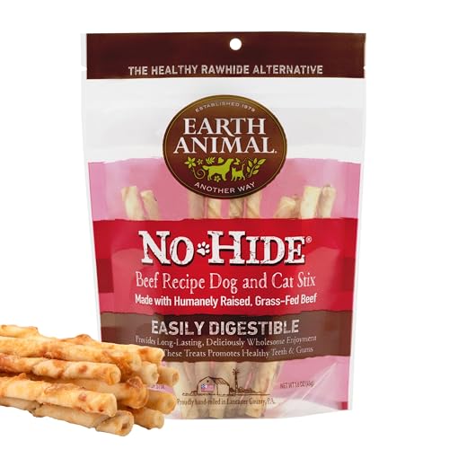 Earth Animal No Hide Stix Leckerli mit Rindfleischgeschmack, natürlich, ohne Rohhaut; Langlebige Leckerli für Hunde – Leckerli für Hunde Kleiner Rassen (Einzelpack) von Earth Animal