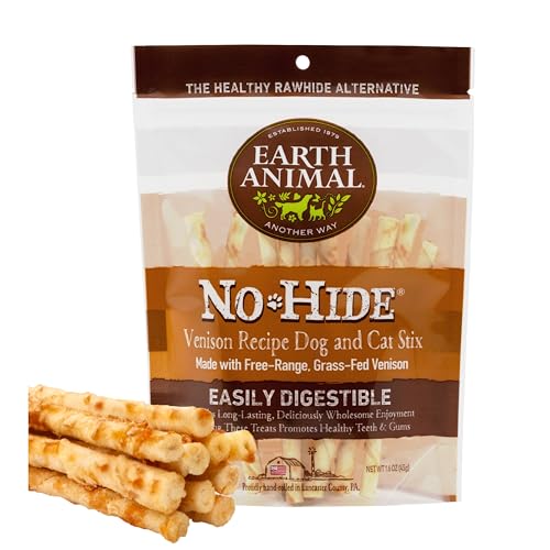 Earth Animal No Hide Stix Leckerli mit Wildgeschmack, natürlich, ohne Rohhaut; Langlebige Leckerli für Hunde – Leckerli für Hunde Kleiner Rassen (Einzelpack) von Earth Animal