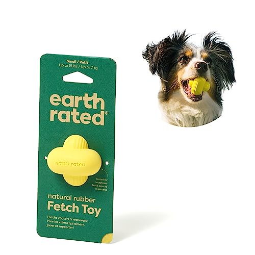 Earth Rated Hundeball, EIN interaktiver Apportierball für alle Rassen in verschiedenen Größen, aus Naturgummi, das perfekte Spielzeug für drinnen und draußen, klein, gelb von Earth Rated