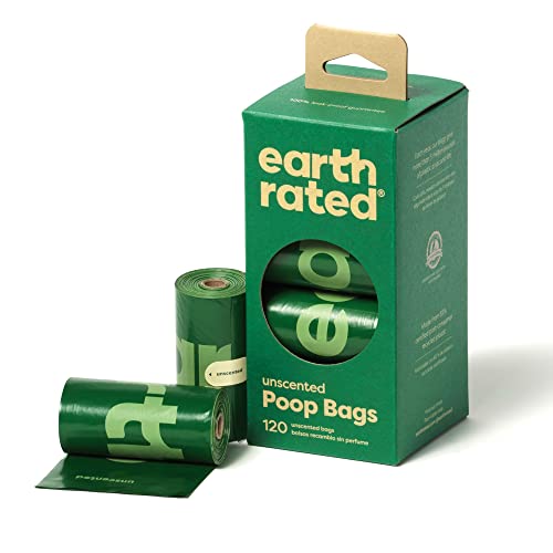 Earth Rated Hundekotbeutel, garantiert auslaufsichere und extra dicke Abfallsäcke als Nachfüllrollen für Hunde, unparfümiert, 120 Stück von Earth Rated