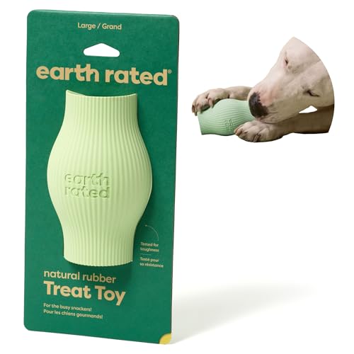 Earth Rated Leckerlihalter, bereicherndes Spielzeug für ausgewachsene Hunde und Welpen, geeignet für Spülmaschine und Gefrierfach, aus Naturgummi, groß, grün von Earth Rated