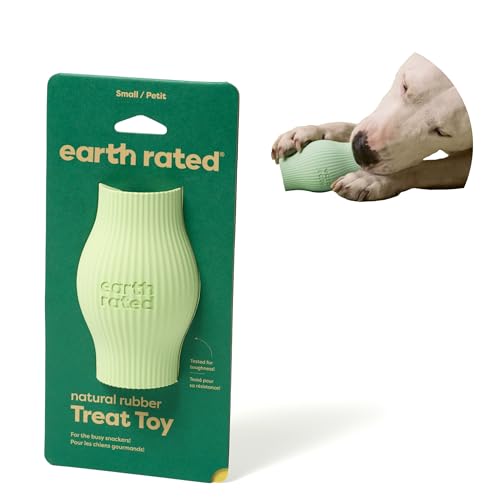 Earth Rated Leckerlihalter, bereicherndes Spielzeug für ausgewachsene Hunde und Welpen, geeignet für Spülmaschine und Gefrierfach, aus Naturgummi, klein, grün von Earth Rated