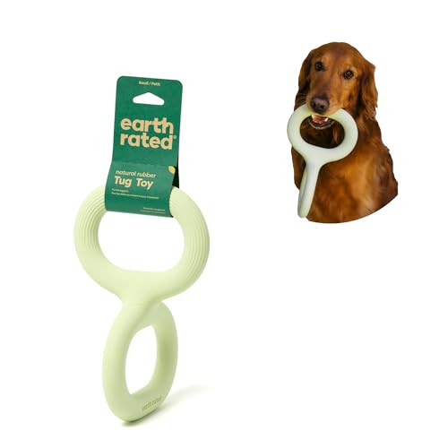 Earth Rated Ziehspielzeug, interaktives Spielzeug für ausgewachsene Hunde und Welpen, ergonomischer Griff, Naturgummi, klein, grün von Earth Rated