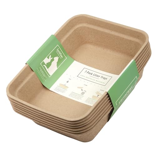 EarthPaws Einweg-Katzentoilette, recycelter Karton, 7er-Pack, Braun von EarthPaws