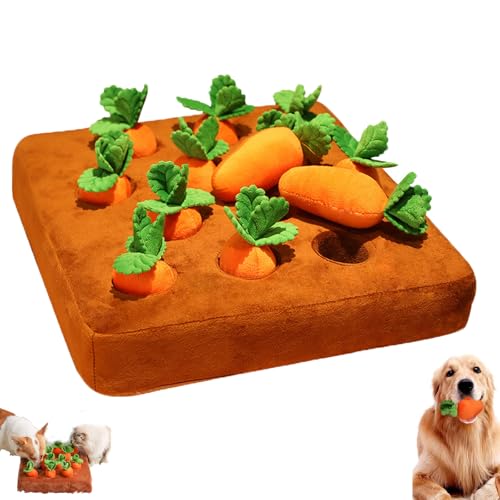 Carrot Patch Katzenspielzeug, Karotten-Katzen-Puzzlespielzeug, Carrot Patch für Katzen, Karotten-Katzenminze-Katzenspielzeug, interaktives Feder-Katzenspielzeug für Hauskatzen (without sound) von EasPowest