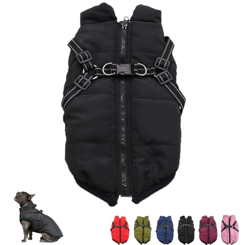 EasPowest Furry King Dog Winter Coat, 3 in 1 Winter Jacket for Dogs, Dog Winter Coat, Waterproof Windproof Dog Snow Jacket with Zipper (2XL,Black) von EasPowest