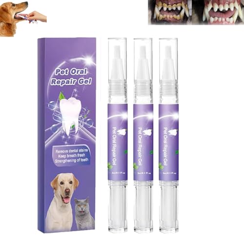 EasPowest Lettuce Pets Oral Repair Gel, Pet Oral Repair Gel, Lettuce Pets Dog Toothbrush, Pet Toothbrush Pen, New Upgraded Pet Toothbrush Pen, Pet Breath Freshener Gel Care Cleaner (3pcs) von EasPowest