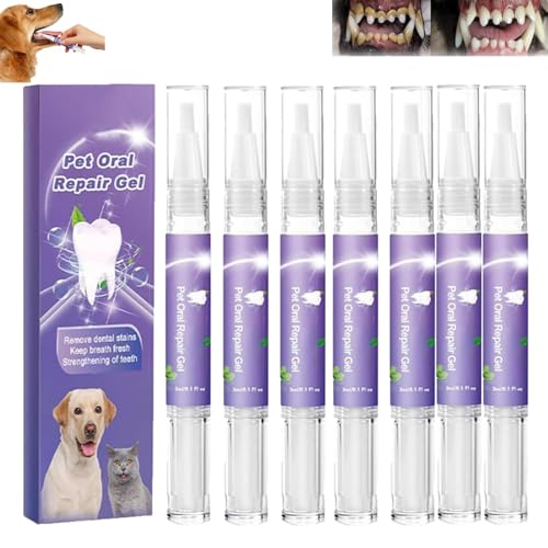 EasPowest Lettuce Pets Oral Repair Gel, Pet Oral Repair Gel, Lettuce Pets Dog Toothbrush, Pet Toothbrush Pen, New Upgraded Pet Toothbrush Pen, Pet Breath Freshener Gel Care Cleaner (7pcs) von EasPowest