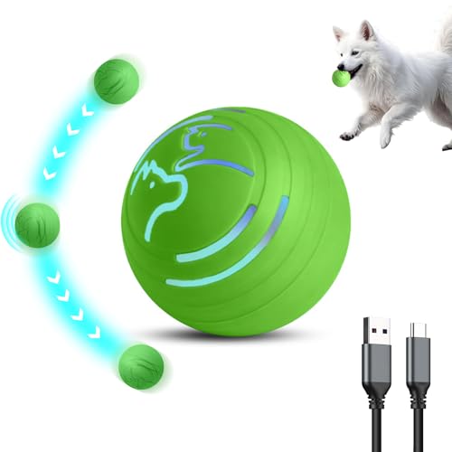 Easing Interaktives Hunde-/Katzenballspielzeug, LED-Licht, intelligent, bewegungsaktiviert/springend, automatischer Rollball für Welpen, kleine, mittelgroße Haustiere mit 4 interaktiven Modi, von Easing