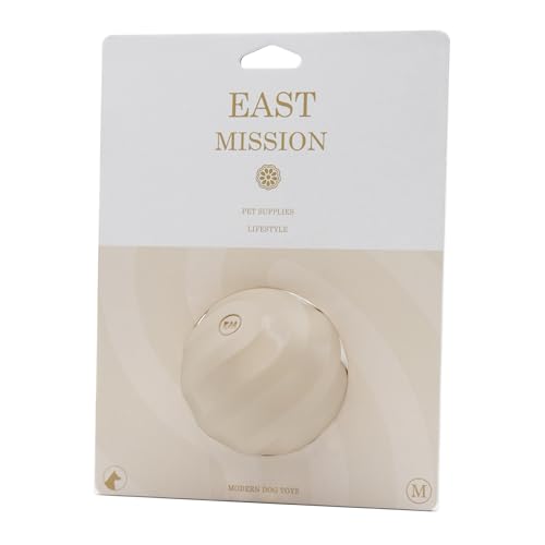 East Mission Einzelner, dekorativer Apportier- und Spielball mit Quietscher, Naturkautschuk/Latex, mittlere Größe (6,3 cm) (Beige) von East Mission