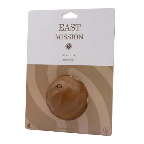 East Mission Einzelner, dekorativer Apportier- und Spielball mit Quietscher, Naturkautschuk/Latex, mittlere Größe (6,3 cm) (braun) von East Mission