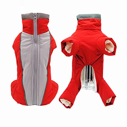 Oligeixx Jungen/Mädchen Hund Overalls Winter Warme wasserdichte Hunde Daunenjacke Reflektierender Overall für kleine Hunde Haustierkleidung Schneeanzug mit Reißverschluss von East-hai-buy