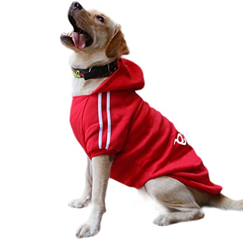 Eastlion Hunde Warm Hoodies Mantel Kleidung Pullover Haustier Welpen T-Shirt Rot 6XL von Eastlion