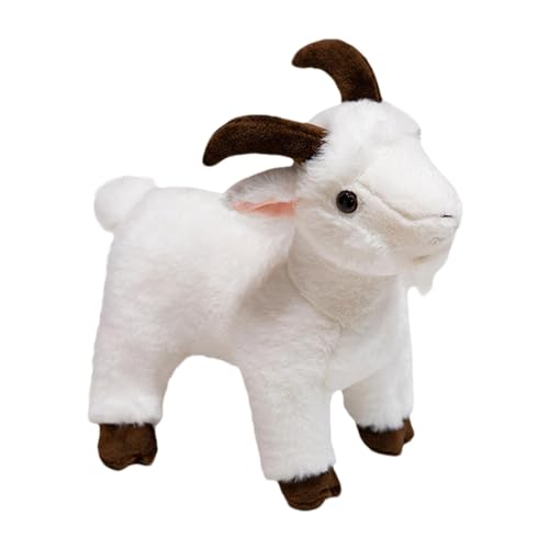 Eastuy 30cm Ziege Plüschtier Ziege Kuscheltier Stofftier Realistische Ziege Plüsch Spielzeug Weich und Kawai i Goat Plüschfigur Ziege Plushie Geschenk für Kinder Mädchen Junge-n von Eastuy