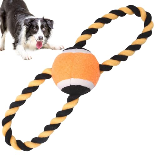 Eastuy Figur 8 Seil-Hundespielzeug,Tennisball-Seil-Hundespielzeug, Abbildung 8 Seil Tennisball Interaktives Hundespielzeug, Halloween-Haustierbedarf, Zahnreinigung für Welpen im Park, zu Hause oder am von Eastuy