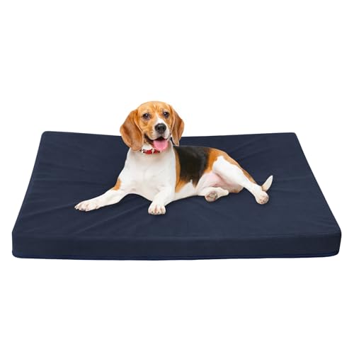 Easy-Going Hundebett für große Hunde, 100 % wasserdicht, Deluxe-Plüsch-Hundebett mit rutschfester Unterseite, Eierkisten-Schaumstoff und maschinenwaschbarem Haustierbettbezug (91,4 x 68,6 x 7,6 cm, von Easy-Going