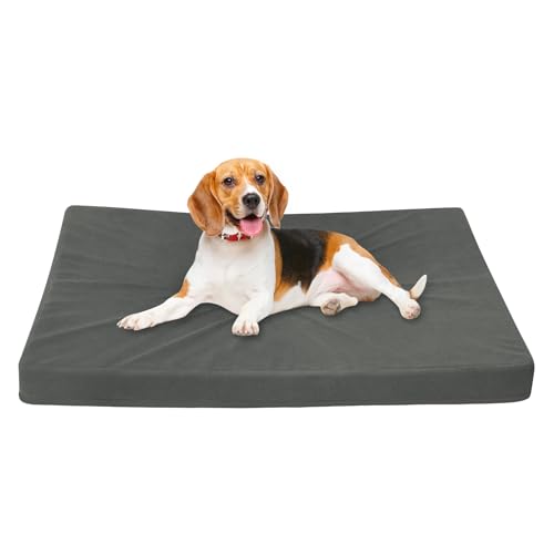 Easy-Going Hundebett für große Hunde, 100 % wasserdicht, Deluxe-Plüsch-Hundebett mit rutschfester Unterseite, Eierkisten-Schaumstoff und maschinenwaschbarer Haustierbettbezug (111,8 x 81,3 x 7,6 cm, von Easy-Going