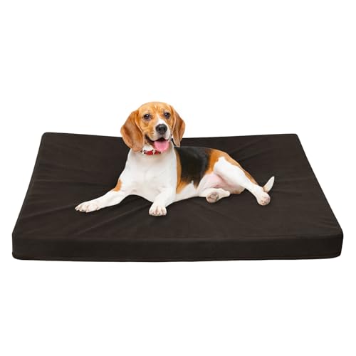 Easy-Going Hundebett für große Hunde, 100 % wasserdicht, Deluxe-Plüsch-Hundebett mit rutschfester Unterseite, Eierkisten-Schaumstoff und maschinenwaschbarer Haustierbettbezug (137,2 x 111,8 x 10,2 cm, von Easy-Going