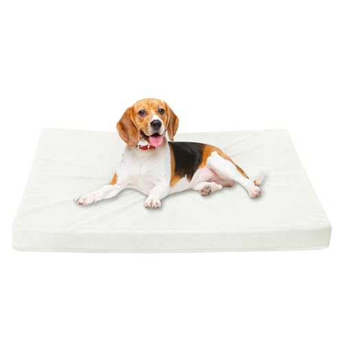 Easy-Going Hundebett für große Hunde, 100% wasserdichtes Deluxe-Plüsch-Hundebett mit rutschfester Unterseite, Eierkisten-Schaumstoff und maschinenwaschbarem Haustierbettbezug (111,8 x 81,3 x 7,6 cm, von Easy-Going