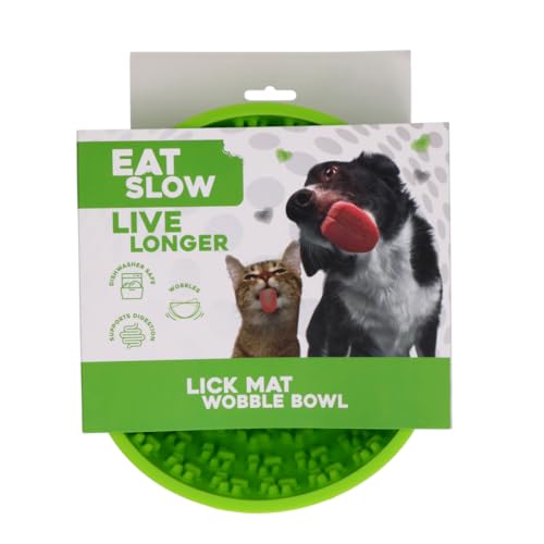 Eat Slow Live Longer Licking Mat Wackelnapf Pfotenabdrücke - 17 cm - Schnüffelmatte - Anti-Schnüffelnapf - Slowfeeder - Ablenkung - Belohnung - Hunde und Katzen - Antischlingnapf von Eat Slow Live Longer