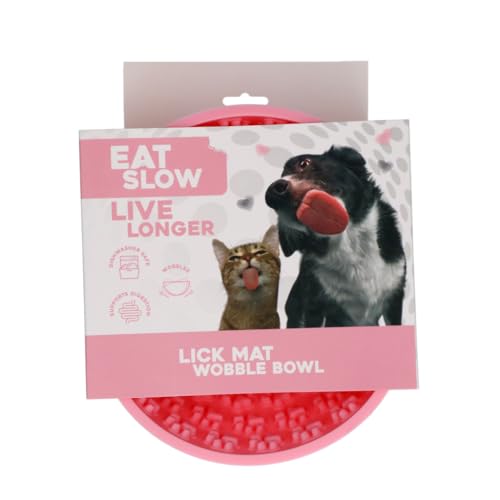 Eat Slow Live Longer Licking Mat Wiggle Bowl Pawprints - 17 cm - Schnüffelmatte - Anti-Schnüffelnapf - Slowfeeder - Ablenkung - Belohnung - Hunde und Katzen - für Leckerlis - Antischlingnapf von Eat Slow Live Longer