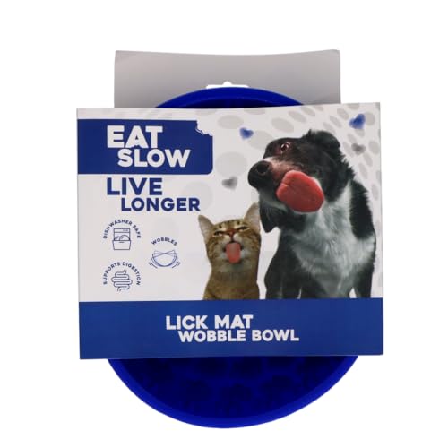 Eat Slow Live Longer Licking Mat wackeln Fressnapf Pfotenabdrücke - 17cm - Schnüffelmatte - Anti-Schnüffelnapf - Slowfeeder - Ablenkung - Belohnung - Hunde und Katzen - Antischlingnapf von Eat Slow Live Longer