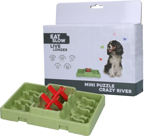 Eat Slow Live Longer Mini Puzzle Crazy River - 13 x 19 cm - Herausforderndes Hundepuzzle - Spielzeug für Hunde - Belohnung - Intelligenz - Kann mit Snacks gefüllt Werden - Anti-Fressnapf von Eat Slow Live Longer