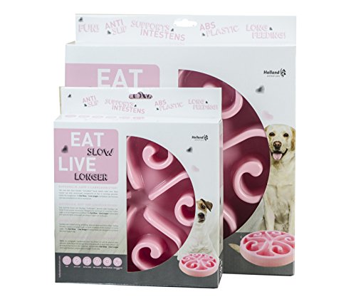 Eat Slow Live Longer Original L/XL - Ø30 cm - Futternapf Hund - Antischlingnapf Hunde groß - Hundenapf - Sleckmatte - Slowfeeder für Hunde - rutschfest - Antischling - Rosa von Eat Slow Live Longer