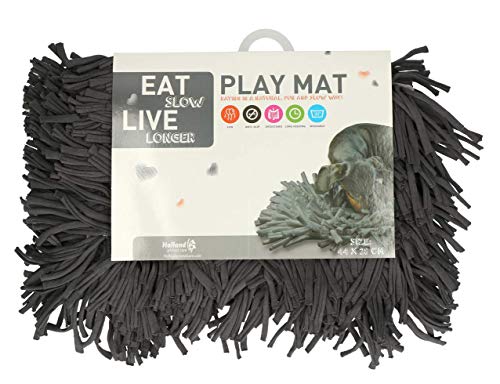 Eat Slow Live Longer Play Mat - 44 x 28 cm - Antischlingeinsatz - Anti-Kau-Matte - Schnüffelmatte - Intelligenzspielzeug - Schnüffelteppich - Fütterungsmatte - Antischlingnapf - Antischling - Grau von Eat Slow Live Longer