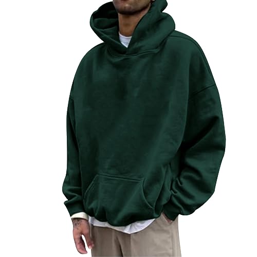 Eauptffy Gym Hoodie Herren, Kapuzenpullover Herren Oversized, Hooded Langen Ärmeln 2024 Pullover Training Kapuze Übergangsjacke Casual Lose Paar Kleidung Einfarbiger Modische von Eauptffy