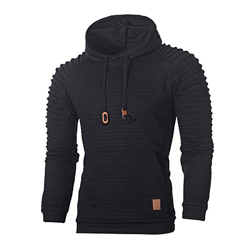 Eauptffy Hoodie Herren Weiß, Kapuzenpullover für Herren, Kapuzen-Sweatshirt 2024 Kordelzug Sweatshirt Training Kapuze Zip-Jacke Lounge Loose Sweater Einfarbiges Modische von Eauptffy