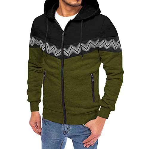 Eauptffy Kapuzenjacke Herren, Herren Hoodie Oversized, Kapuzenoberteil Winter Kordelzug Sweatshirts Kapuze Training Winterjacke Lässige Lockere Mantel Stilvolle Gedrucktes von Eauptffy