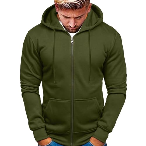 Eauptffy Kapuzenjacke Herren, Kapuzenpullover für Herren, Kapuzen-Sweatshirt Drawstring 2024 Pulli Kappe Training Winterjacke Locker Lässiges Wintermantel Stilvolle Einfarbig von Eauptffy