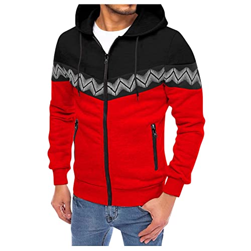 Eauptffy Kapuzenjacke Herren Schwarz, Hoodie Zipper Herren, Kapuzenoberteil Kordelzug Winter Sweatshirts Kappe Training Plüschjacke Lose Casual Sweater Stilvolle Drucken von Eauptffy