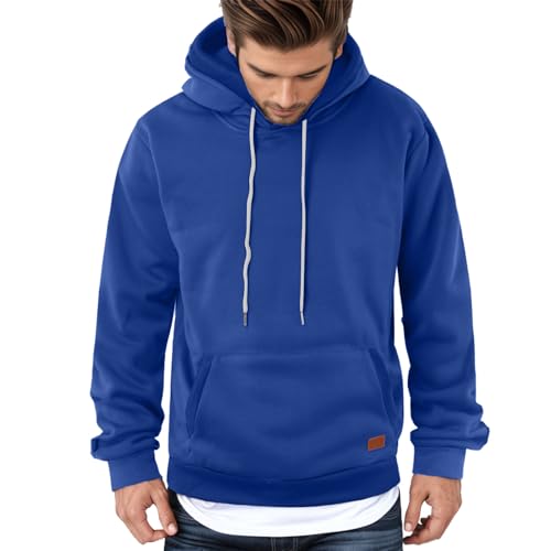 Eauptffy Schwarzer Hoodie Herren, Kapuzenpullover Herren Weiß, Kapuzenhoodie 2024 Drawstring Sweatshirts Kapuze Training Zip-Jacke Lässig Locker Paar Kleidung Mode Einfarbiger von Eauptffy