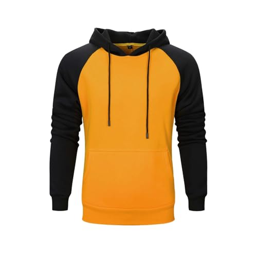 Eauptffy Winter Hoodie Herren, Kapuzenpullover Herren Oversized, Kapuzenoberteil Kordelzug 2024 Sweatshirt Fitness Kappe Winterjacke Lässige Locker Wintermantel Fashion Farbblock von Eauptffy