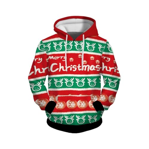 Hoodie Herren mit Reißverschluss, Herren Kapuzenpullover, Christmas Kapuzenpulli Drawstring Sweatshirt Kapuzen Fitness Kapuzenjacke Locker Lässiges Paar Kleidung Modische WeihnachtsWeihnachtsmotive von Eauptffy