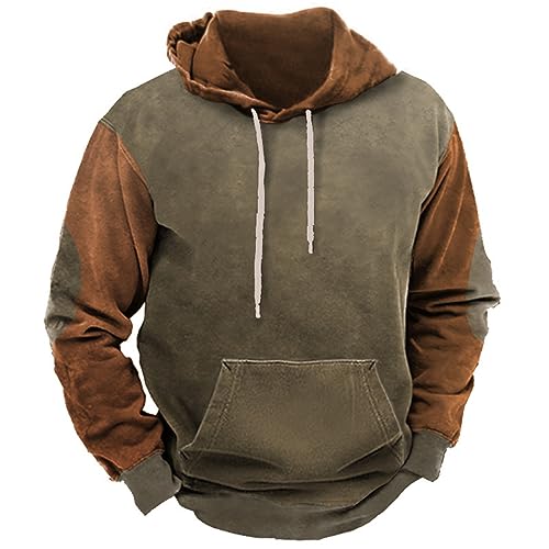 Hoodie Schwarz Herren, Kapuzenpullover Herren Oversized, Kapuzenhoodie 2024 Kordelzug Pullis Training Kappe Kapuzenjacke Casual Entspannt Outwear Farbblock Modische von Eauptffy