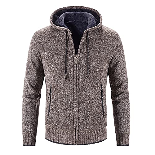 Kapuzenpullover Herren mit Reißverschluss, Kapuzenpullover für Herren, Kapuzenpulli Kordelzug 2024 Sweatshirts Fitness Kappe Strickjacke Beiläufig Entspannt Mantel Solide Mode von Eauptffy