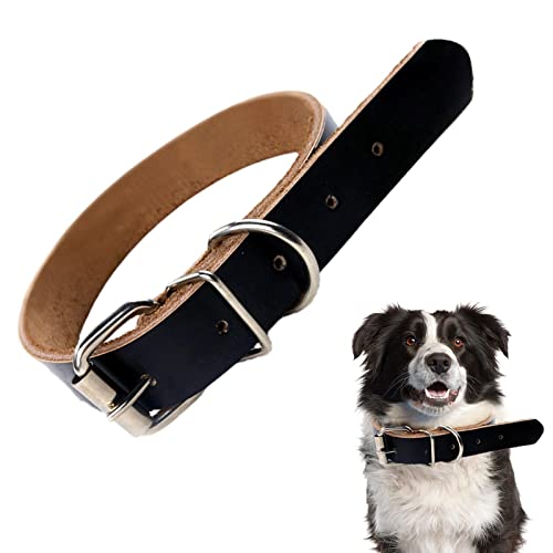Hundehalsbänder aus Leder - Bequeme Hundehalsbänder für mittelgroße Hunde - Handgefertigte Hundehalsbänder für kleine, mittlere und große Hunde von Eayoly