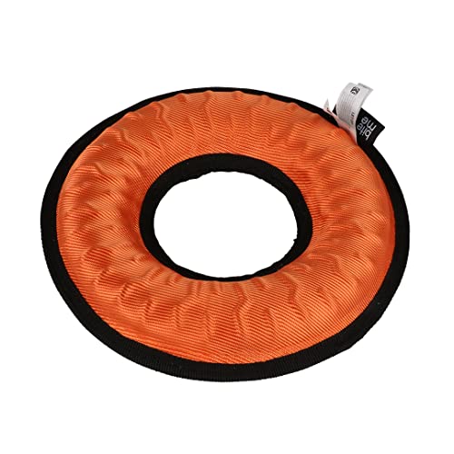 Ebi, Tug-o-War Hundespielzeug mit Schnalle – O 21 x 5,2,5 cm, Orange, sehr robust und sehr robust, Eva-Schaumstoff mit Oxford-Stoff, mit Quetscher, Stoff mit 3D-Motiven von Ebi