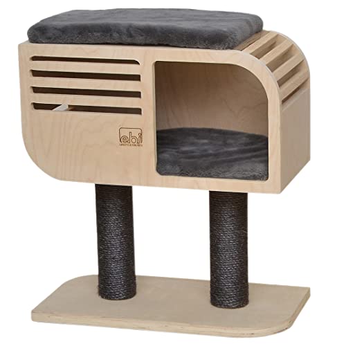 EBI, Kratzbaum Atlas 60, 57,5 x 30 x 63,5 cm, Beige/Anthrazit, Kratzbaum, Beige/Anthrazit, Katze von Europet Bernina